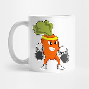 Carrot at Fitness with Dumbbells Mug